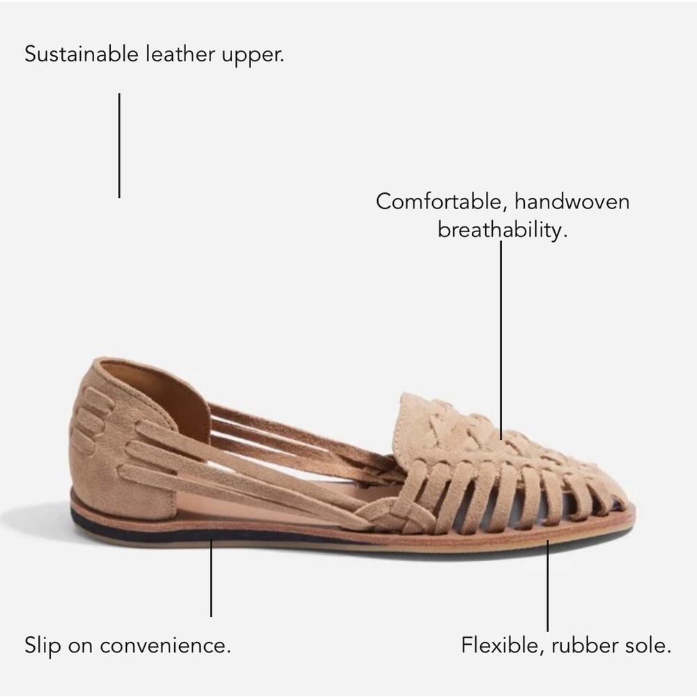 Nisolo Cream Woven Huarache Flats - perfect spring and summer shoe! - Picture 2 of 3